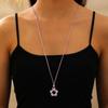 Retro Minimalist Fashion Free Knotting Flower Pendant Wax Thread Necklace Clavicle Chain