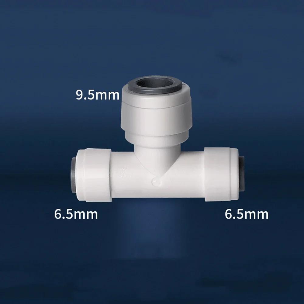 3/8" 1/4" Tube Reducing Tee 3 Ways Food Grade POM Quick Fitting Connector For Aquarium RO Water Filter Reverse Osmosis System