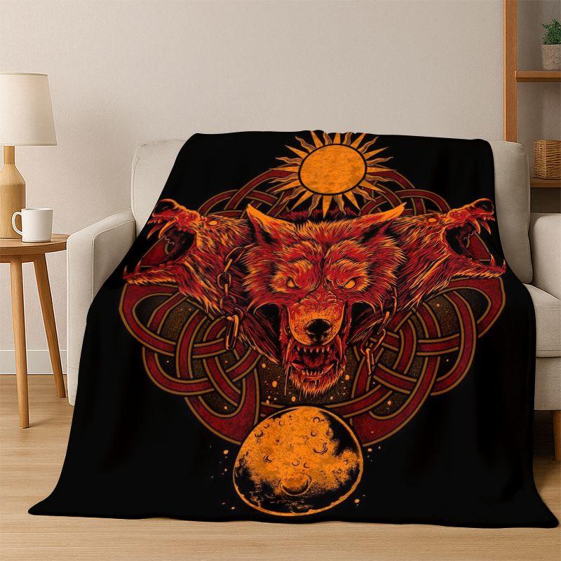 Viking WarriorSymbol Valknut Nordic Valhalla Flannel Blanket Soft Warm Throw Blanket for Bedroom Living Room Bed Travel Camping
