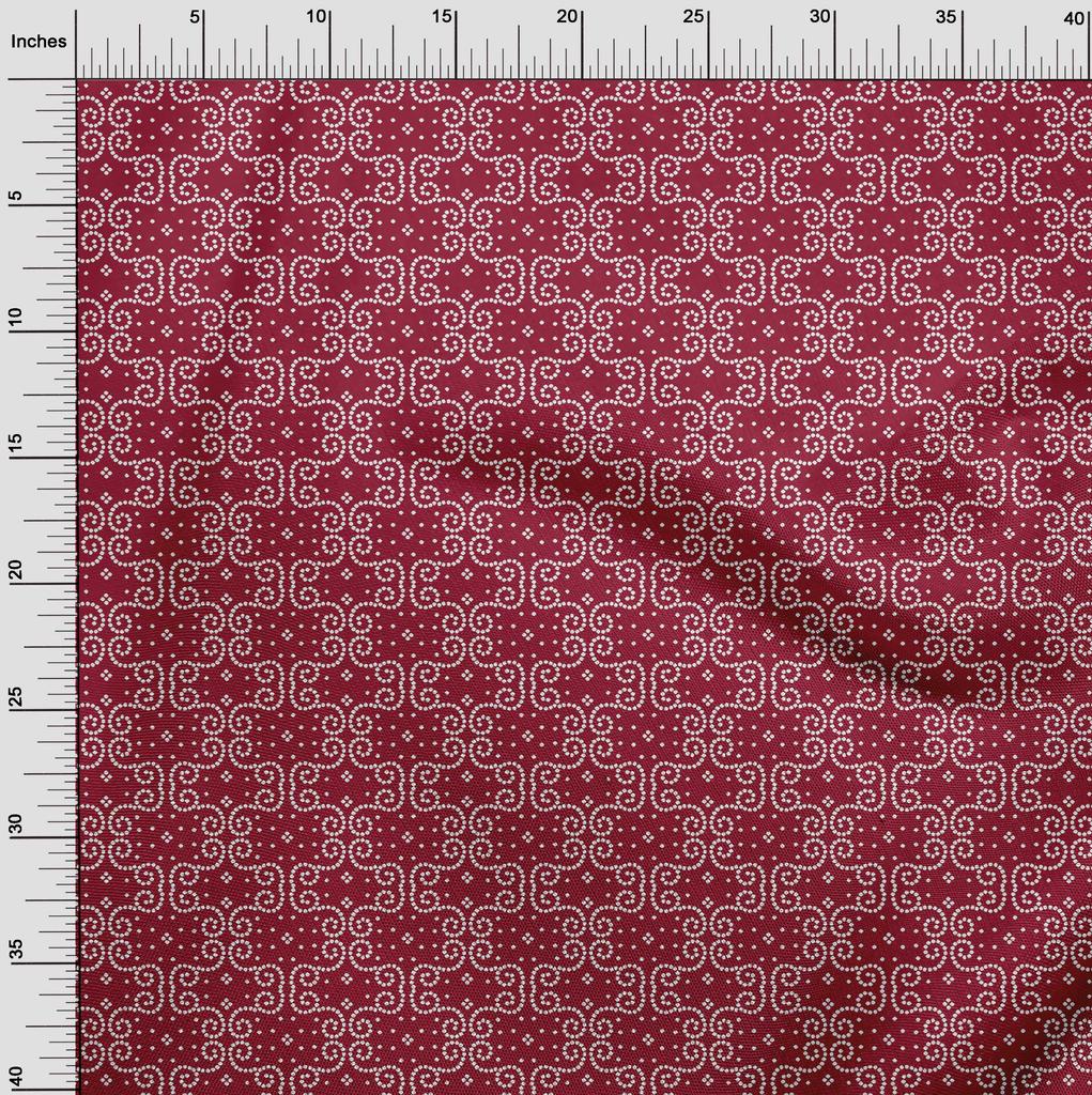 oneOone Cotton Flex Carmine Red Fabric Swirl Bandhani Sewing Craft Projects Fabric Prints By Yard 40 Inch