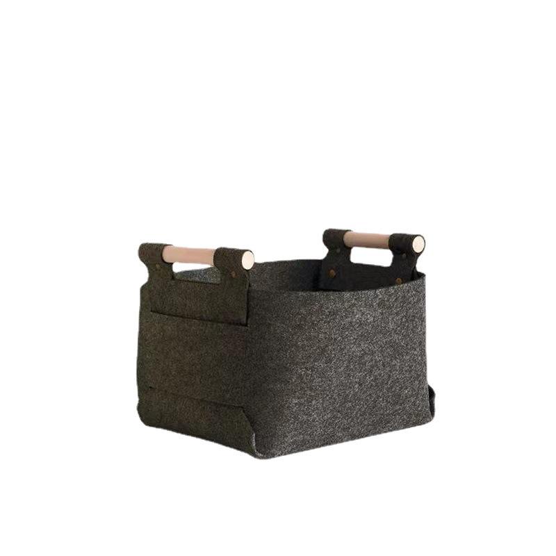 Felt Storage Basket with Handle - Multipurpose Organizer for Toys, Laundry, and Sundries with Custom Logo