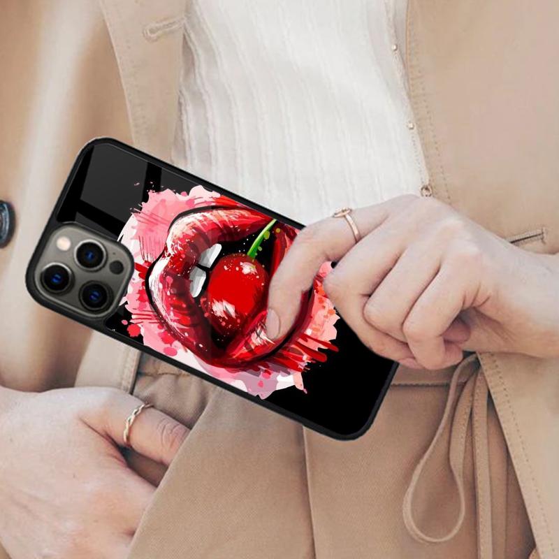 Sexy Red Lips Temptation Magnetic Phone Case For APPLE iPhone 17 Air 16 14 13 12 Pro Max 15 Plus Wireless Charge MagSafe Cover