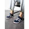Navy Blue-white Orthopedic Sole Striped Sneakers