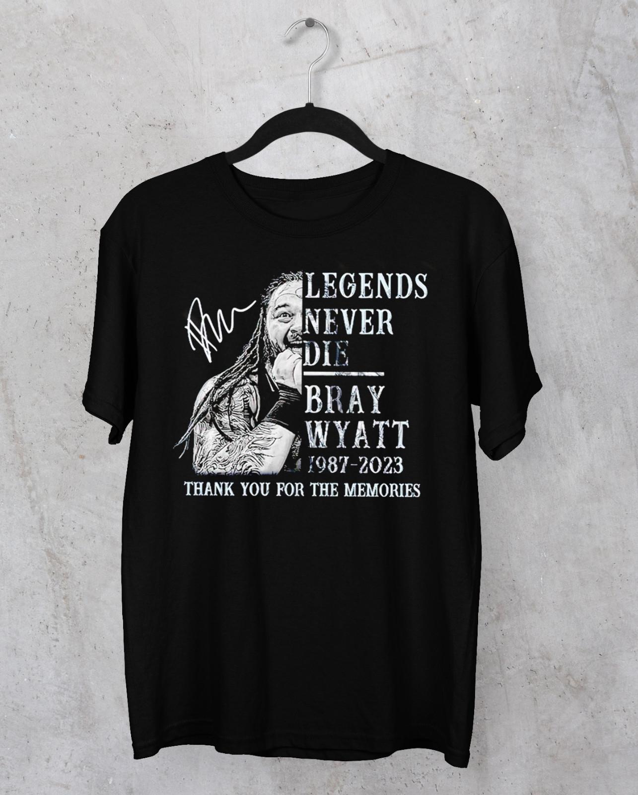 

Bray Wyatt legend never die T-Shirt Mens Womens Tees Top black Cotton unisex All sizes JJ5146 S