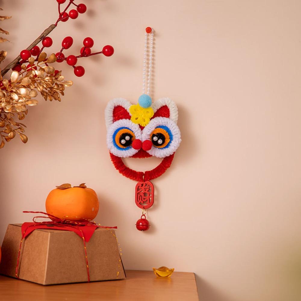 Iron Wire Strip Stick Handmade Plush New Year Craft Twist Wire Lantern Pendant  Lunar New Year