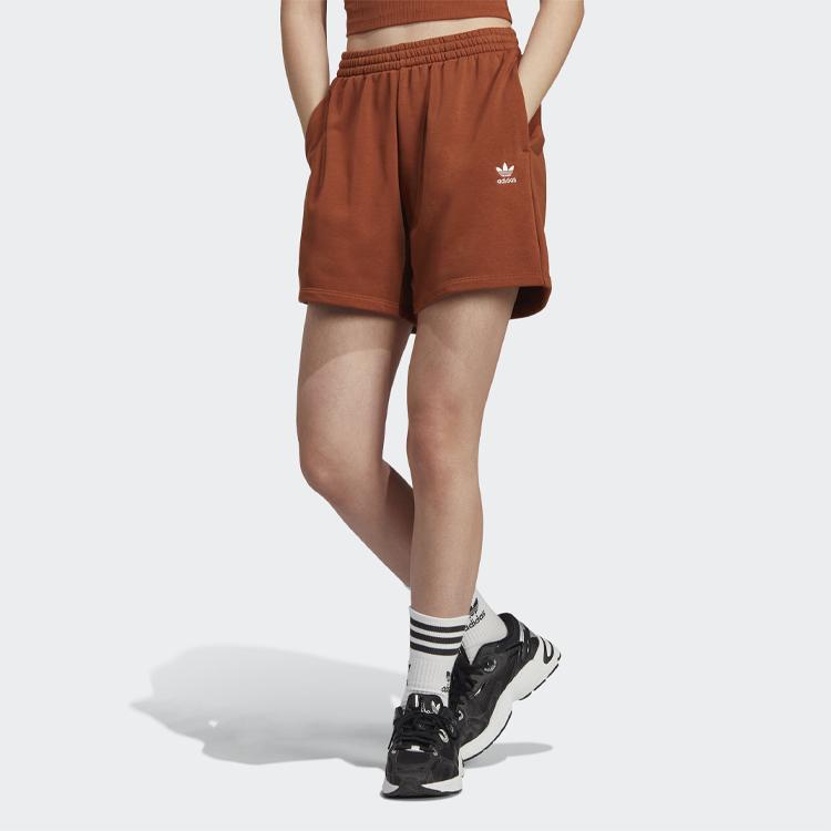 Adidas Originals Solid Color Sports Shorts Women shorts Brown IL9619