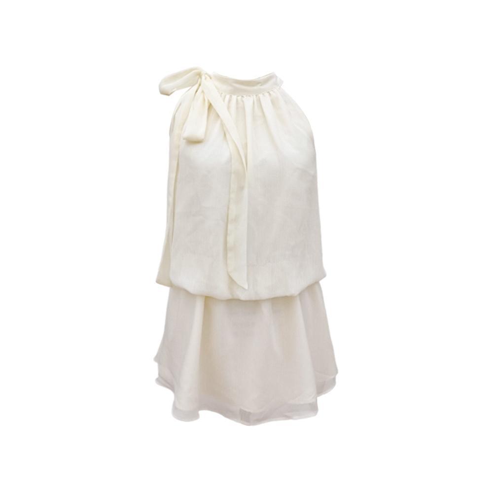 Summer new temperament apricot sleeveless neck casual dress children small seaside vacation skirt
