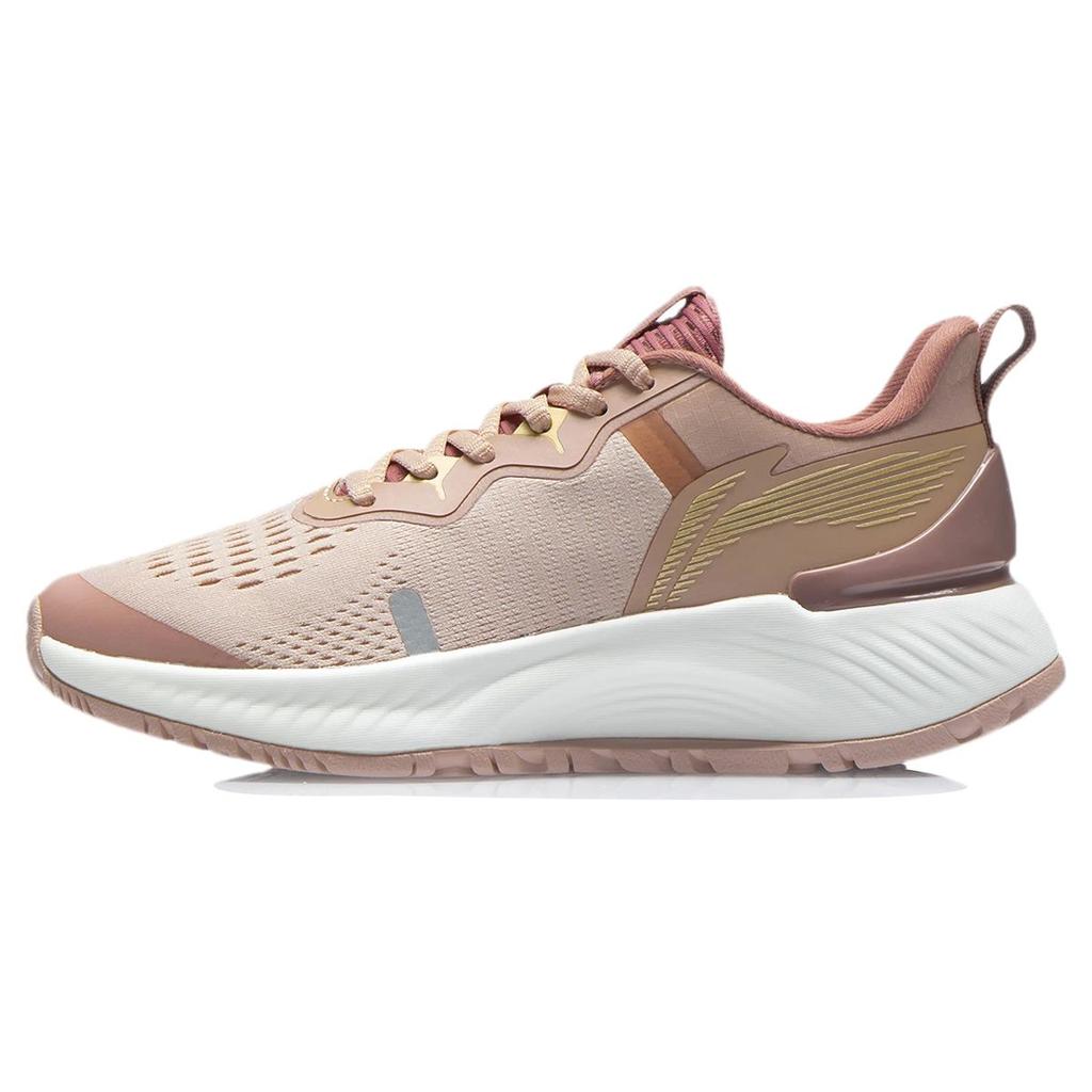 Li Ning Yue Ying Essential Reflective Shock Absorption Low Top Running Shoes Women sneaker Peach Orange ARHR108-4