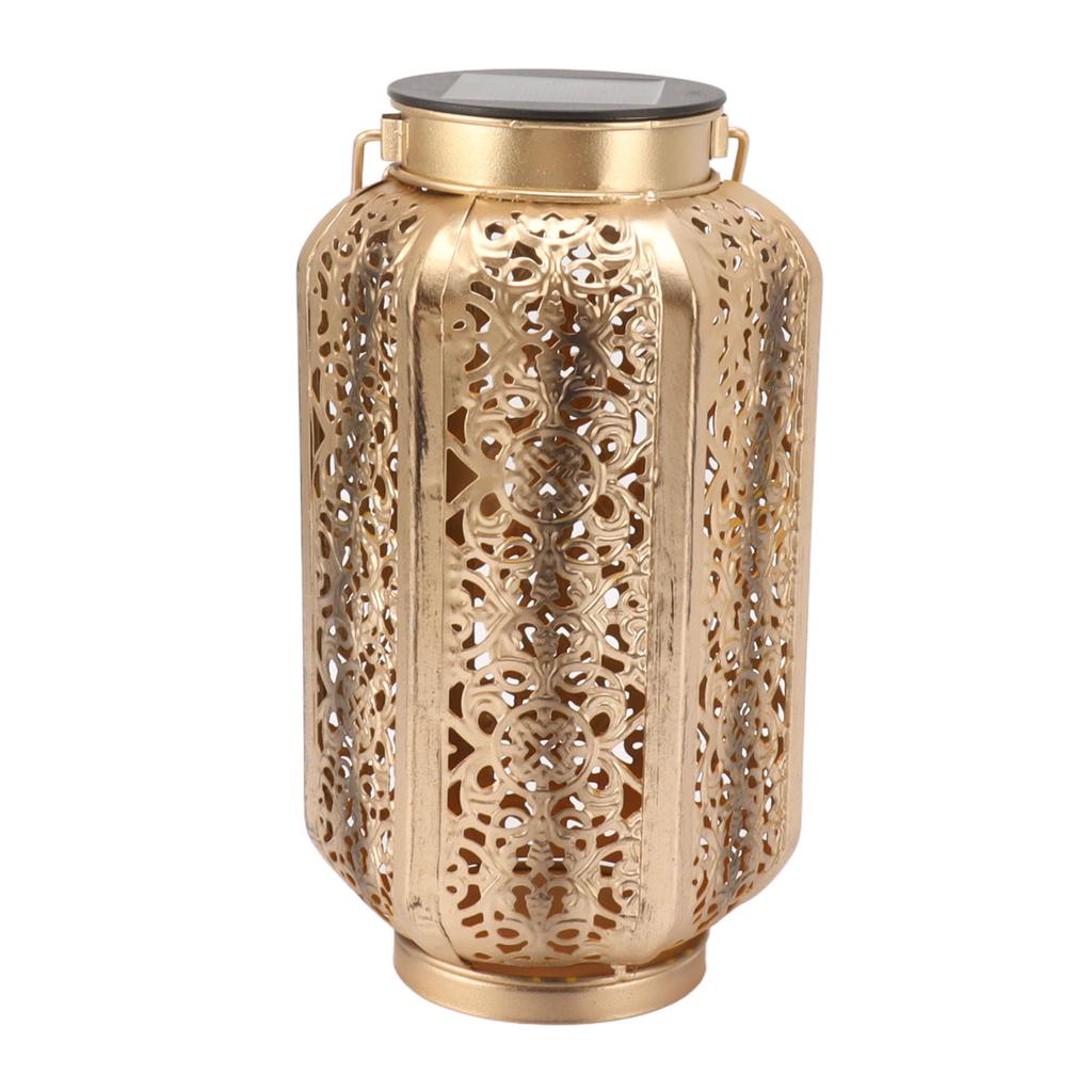 5730LED Hanging Lamp Solar Powered IP44 Waterproof Hex Hollow Lantern for Garden Courtyard Decoration