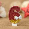 2.95-inch Red Gold Bow Digital Birthday Cake Candles Cake Candles Sparkling Wedding Baby Shower Party Decoration Cake Top Cover