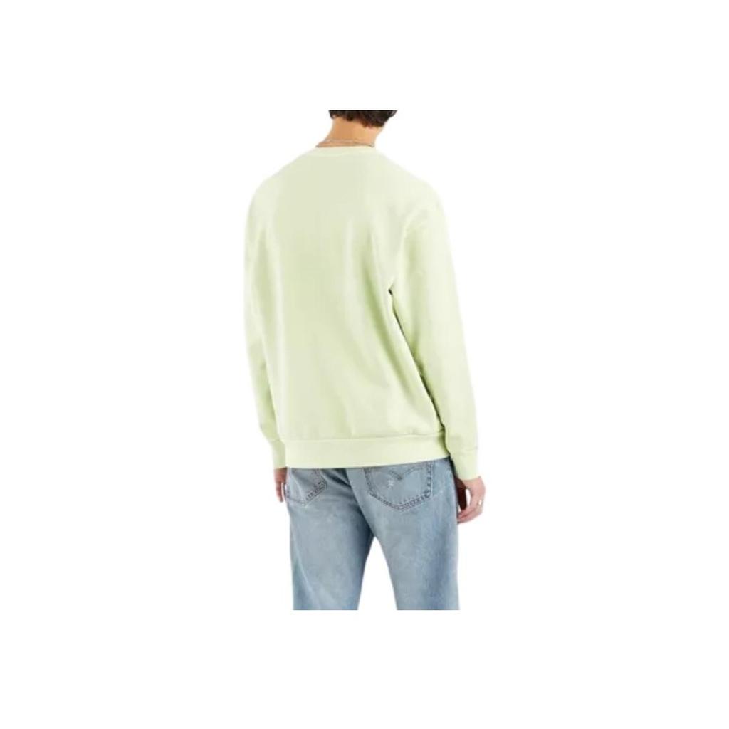 Levis Pull-over à col rond de couleur unie décontracté à manches longues pour homme Vert 87466-0002