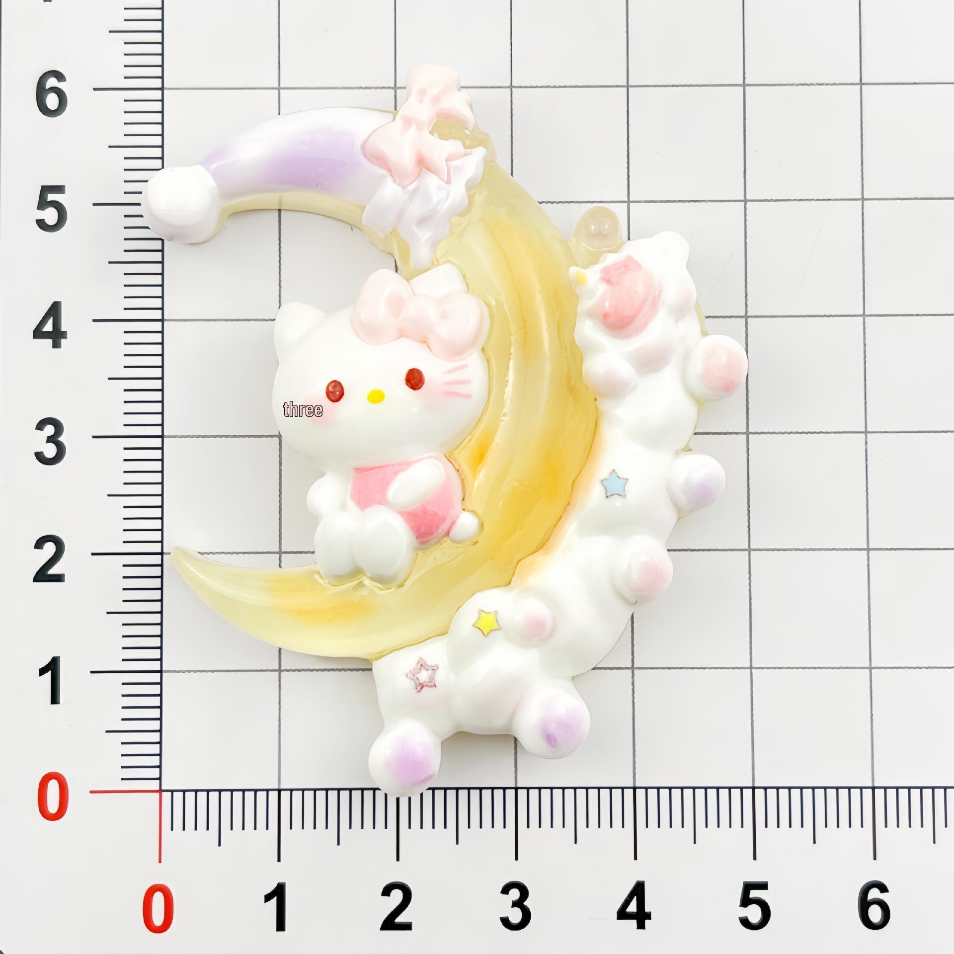 Luminous Sanrio Cartoon Moon Resin Hair Clip, Shoe Charm, Fridge Magnet, Keychain Accessory №7