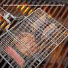 Grill Basket Folding Portable Stainless Steel BBQ Grill Basket With Handle for Fish Vegetables Shrimp Cooking Accessories