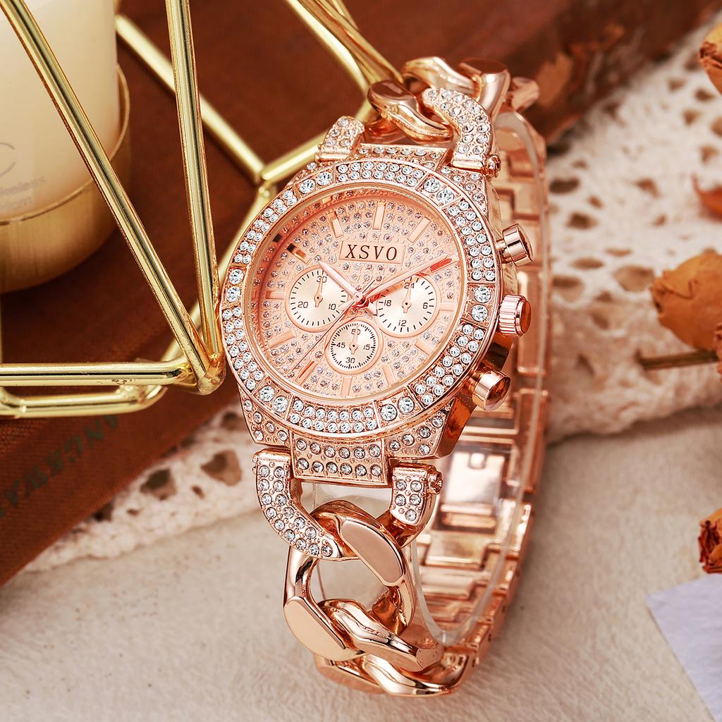 New Fashion Light Luxury Gimono Diamond Chain Strap for Women Quartz Watch for Christmas and Halloween Gifts