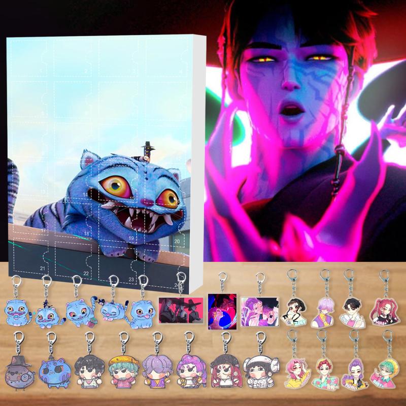 24 ks Kpop Lovci démonů Figurka Slepý box Anime Herní ozdoba Akrylová klíčenka Přívěsek na tašku Zábavné herní sběratelské předměty Dárek