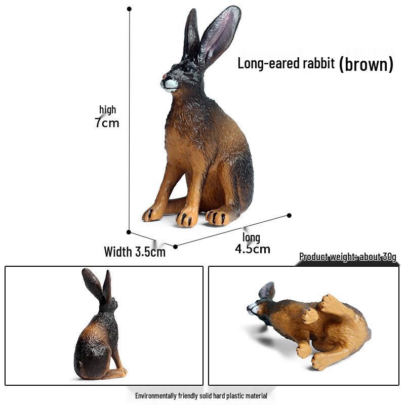 Wild Animal Rabbit Farm Playset - Solid Plastic Simulation Toy Figure for Children
