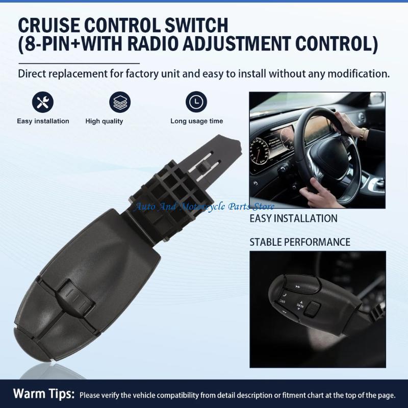 P9FD Steering Wheel Cruise Control Replacement 8 Pin Cruise Radio Control Switches Automotive Accessories for 206 207 208 307