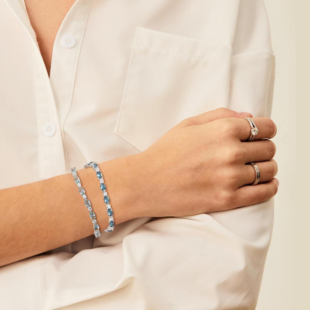 FANCIME Women's Tennis Bracelet with Synthetic Topaz and November Birthstone, 4mm Wide, Zirconia, and Silver S925, Perfect as a Lucky Bag, Christmas,