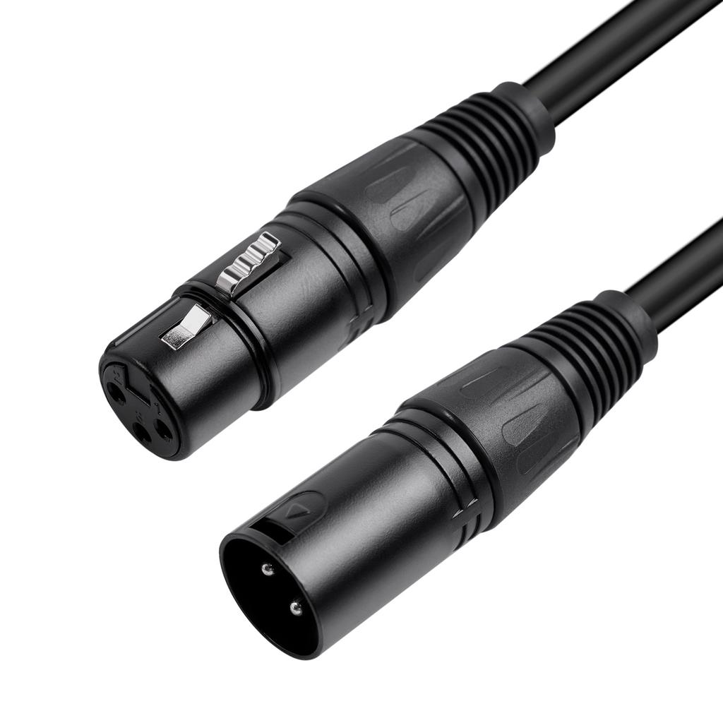 Dual Shielded XLR Male to Female Audio Cable, All Metal Gold Plated Connectors Balanced XLR Mic Cord for Microphone, Mixer, Speaker, Audio Recorder