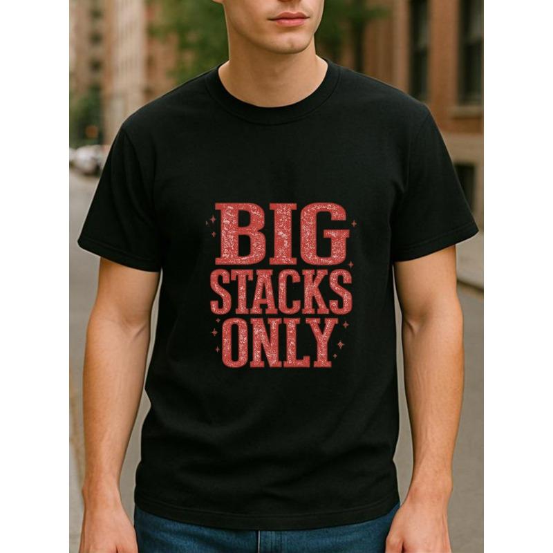 

European sizes BIG STACKS ONLY Motivational Print | Casual Short-Sleeved Top, Ideal 4XL чорний