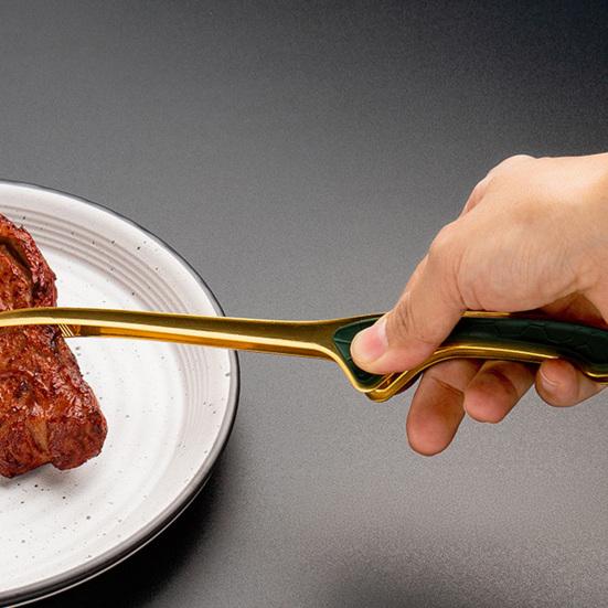 Köks-tång Rostfritt stål Matlagningstång Non-stick Gummispetsar för att klämma Skyddar händerna Köksredskap Matklämma Matlagningsaccessoar