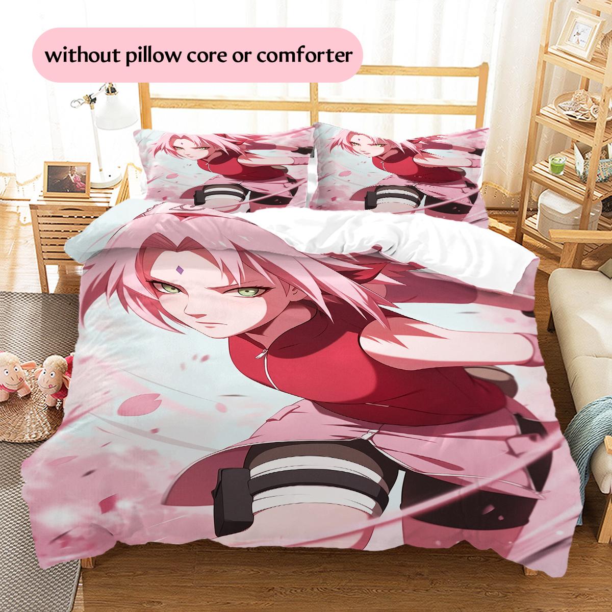 

Haruno Sakura Cartoon Pattern Bedding Home Decoration Birthday Gift (1 * duvet cover + 2 * pillowcase, without core) 135x200cm