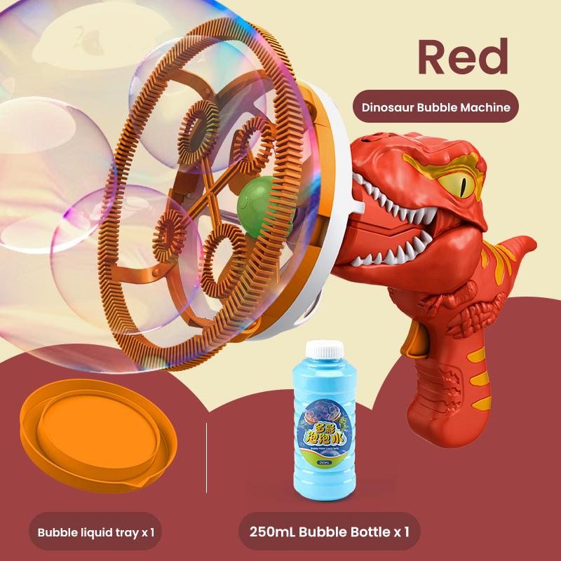 

2024 Самая продаваемая игрушка для выдувания пузырей Детская ручная машина для выдувания пузырей в виде динозавра Новая мультяшная игрушка пистолет для выдувания пузырей Подарок красный