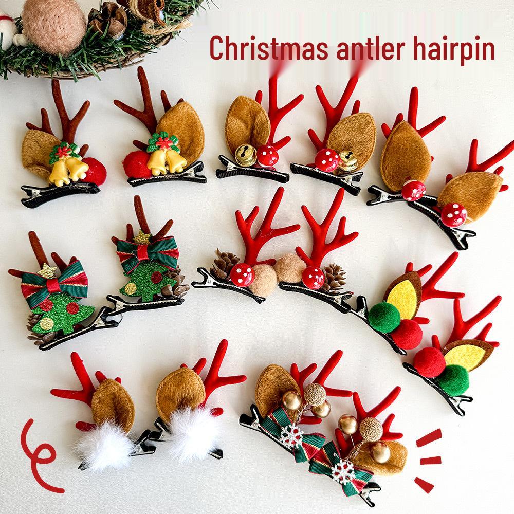 Cute Christmas Elk Antler Hair Clips - Children's Cartoon Fairy Headdress