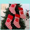 Christmas Letter Sock Decor With Red White Stripes For Holiday Tree Decoration