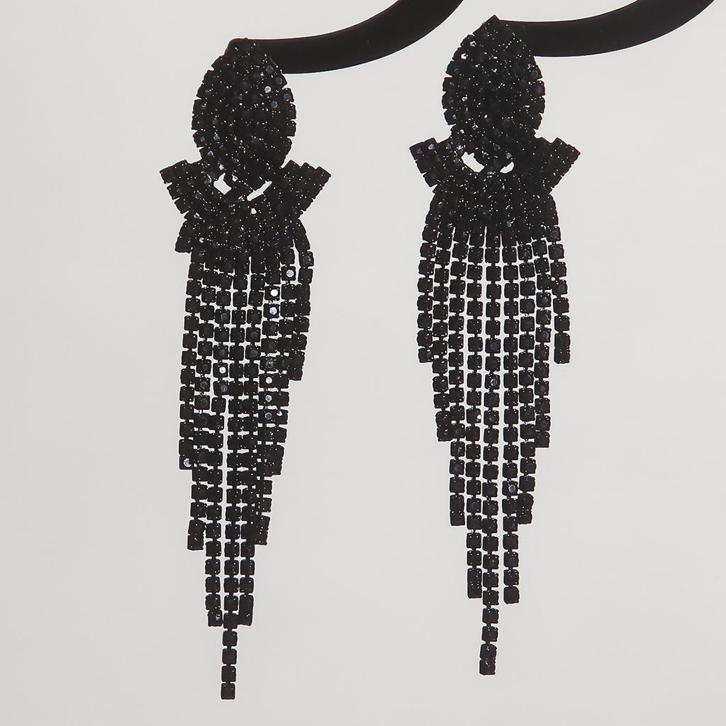 Rote lange Fransenohrringe Damen High-End exquisite Stecker und Ohrschmuck