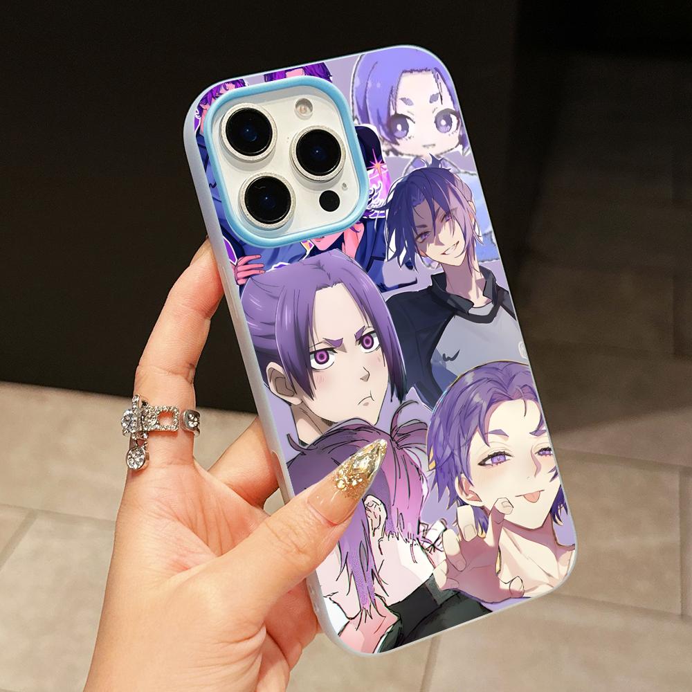 Blue Lock Reo Mikage Jelly Doppelschicht Hellblau Handyhülle für iPhone 17 16 15 14 13 12 11 Air Pro Max Plus Schutz