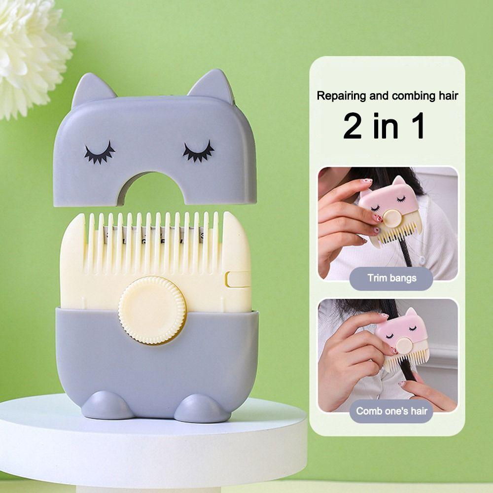 2 in 1 Hair Clipper Comb Styling Tool Blades Replaceable Bangs Trimmer DIY Adjustable Blades Hairdressing Comb Women Beauty