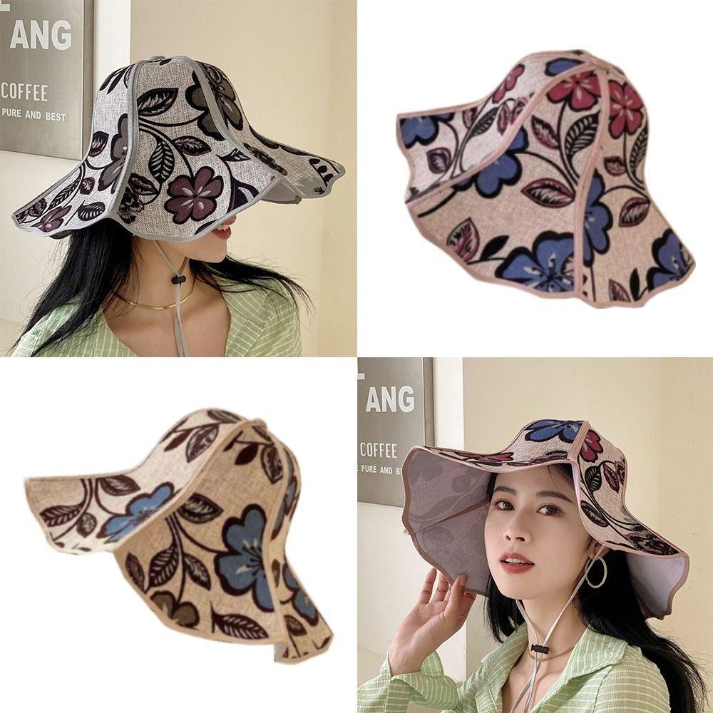 Wide Brim Sun Hats Sun Protection Panama Hat Breathable Sun Cap  Women