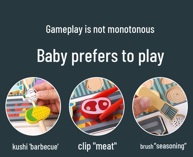 Educational Pretend Play Barbecue Skewer Set for Kindergarten Dollhouses - Enhances Fine Motor Skills