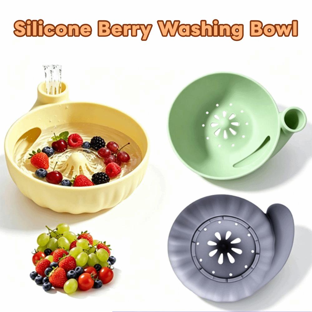 Silicone Swirling Fruit Washer Automatic Vortex Berry Rinse Basin Portable Fruit Strainer Kitchen