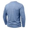 Autumn Winter Mens Henley Long Sleeve T-Shirt Contrast Collar Placket 3 Buttons Chest Pocket Soft Casual Daily Tops