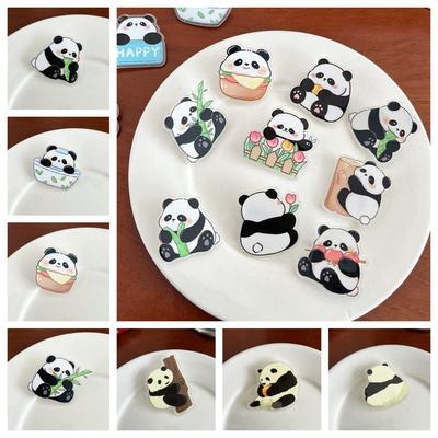 Bear Flower Panda Brooch Cute Animal Badge Creative Acrylic Panda Pin  Girl
