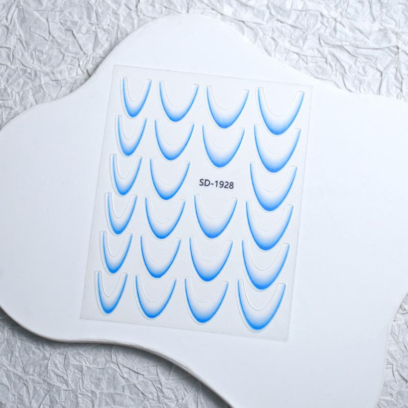 Ultra-Thin Nail Art Gradient Crescent French Line Stickers - Smile Arc Decals for Nails