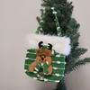 Bright Snowman Christmas Gift Bag Colorful Knitted Velvet Material Velvet Gift Bag Beautiful Knitted Snowflake Design