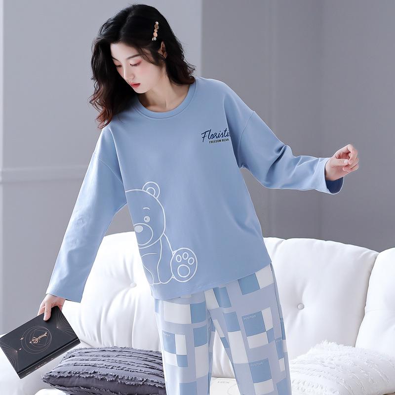 Women s Pure Cotton Two-Piece Pajama Set - Spring/Autumn 2026 Trend, Stylish Enough for Outdoor Wear Extra Extra Large