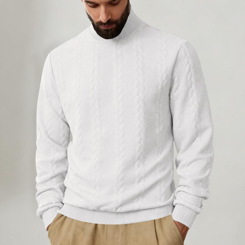 Men S Winter Jacquard Turtleneck Casual Warm Sweatshirt