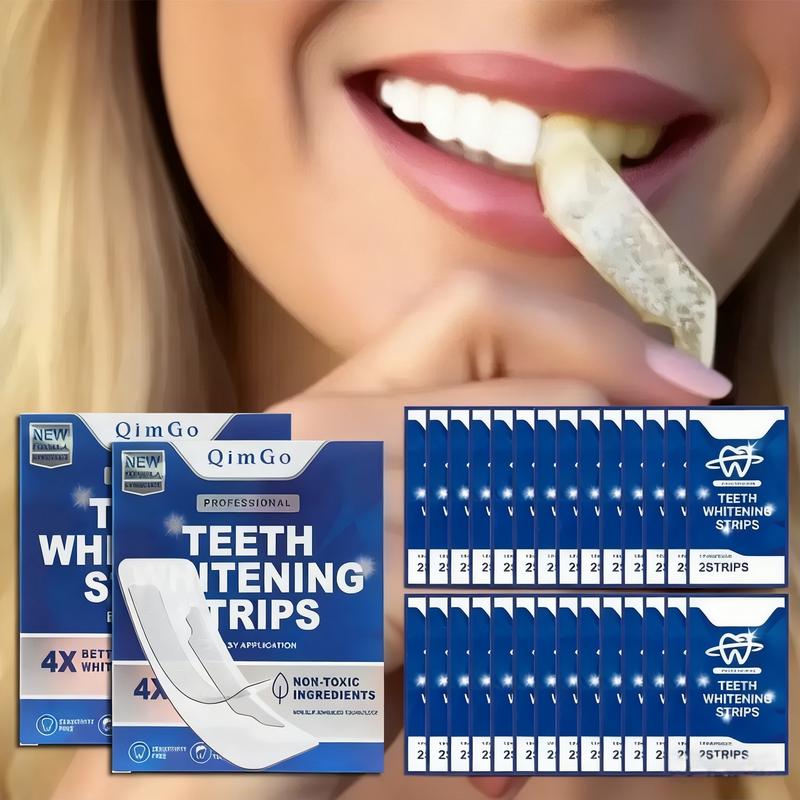 QimGo Professional Teeth Whitening Strips - Pack of 42 Strip - Safe for Enamel - Non Sensitive Teeth Whitening - Whitening Without Any Harm