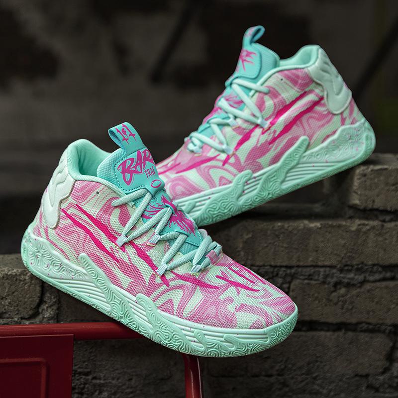 Basketball shoes men and women friction sound non-slip wear-resistant high-top cement floor actual combat cushioning sports shoes casual shoes