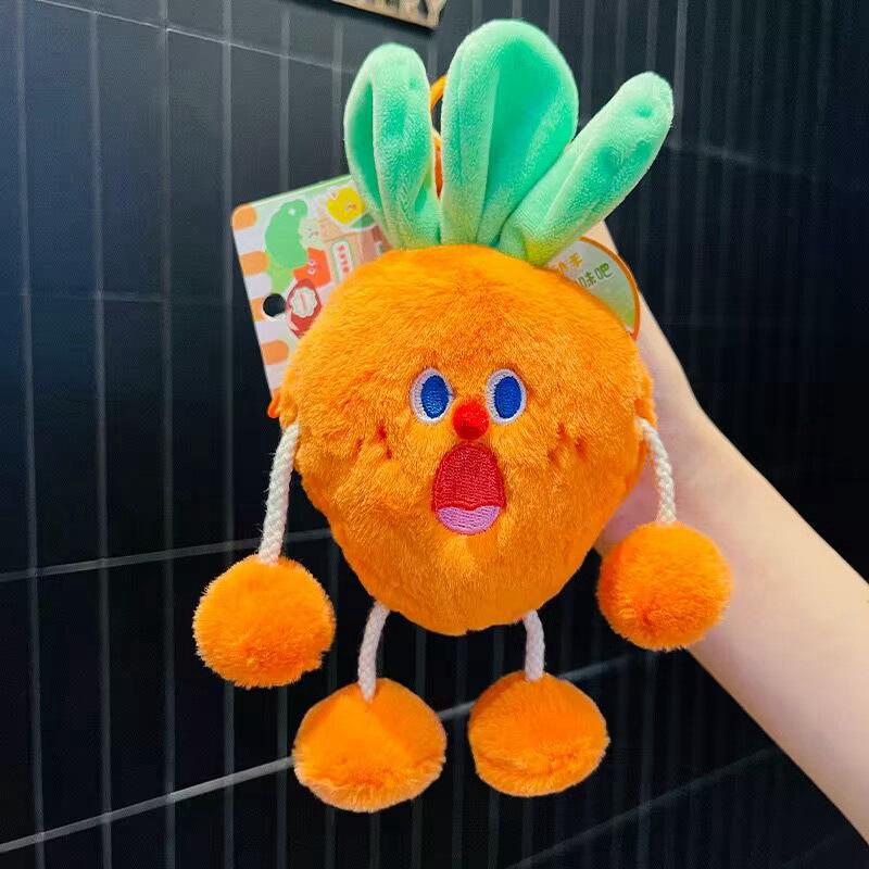 Screaming Veggies Plush Earphone Pouch: Fun Decompression Drawstring Bag & Cute Claw Machine Doll Gift