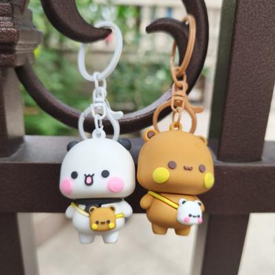 1/2Pcs PVC Keychain Pendant Fade-Resistant Fine Craftsmanship Cartoon Shape Keyring Bags Phones