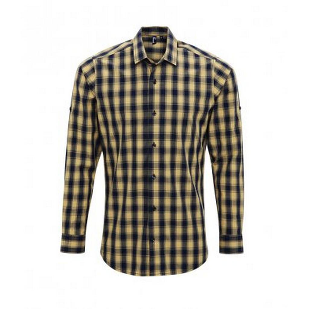 Premier Mens Mulligan Check Long Sleeve Shirt