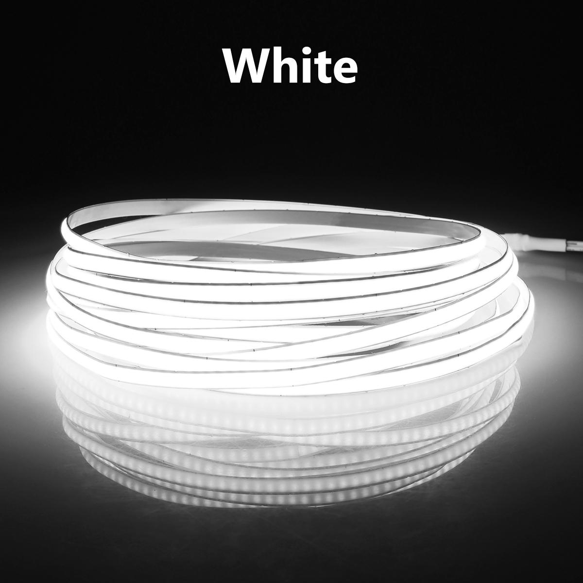 

Ultra Thin 5MM FOB Single Color COB LED Strip Light Flexible PCB 12V Super Bright Neon Tape For Kitchen Cabinet Room Car Decor 1m білий