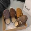 Fleece Half Slippers Women's Outer Wear 2025 Autumn and Winter New Models Are Not Tired, the Feet Are Huge and the Good-looking One-pedal Thick-soled