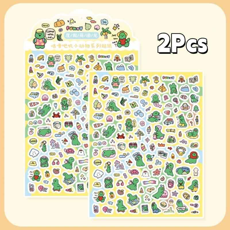 2/3Pcs Cartoon Cute Retro Mini Animal Stickers Handbook Notebook Planner Diary Series Decorative Memo Paper Cutting Film Decals