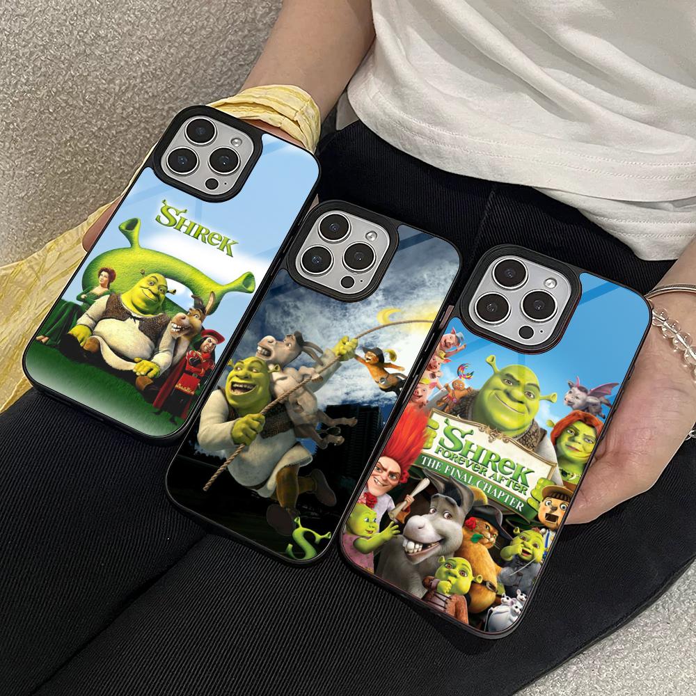 Cute Fun M-MovieS S-Shreks Back Phone Case for Iphone 17 16 15 14 Air 13 12 11 Pro Max Mini Plus Fundas Shell PC+TPU Cover